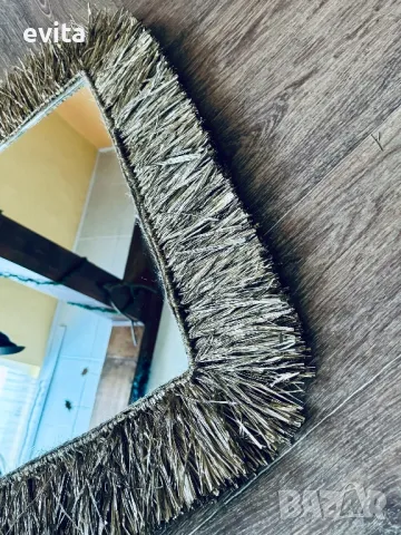 Бохо огледало от рафия. Ръчна изработка! , снимка 5 - Огледала - 47422953