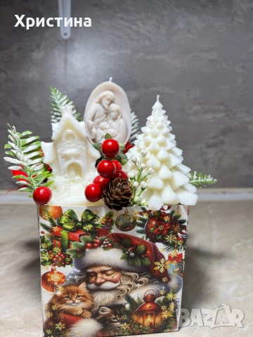 Подарък за Коледа соева свещ