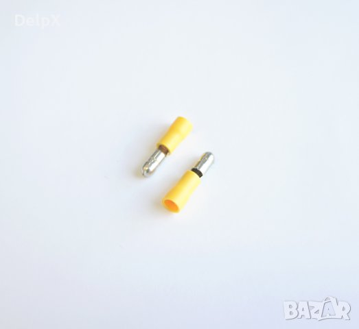 Кабелен конус мъжки с изолация жълт Ф5mm/4mm2