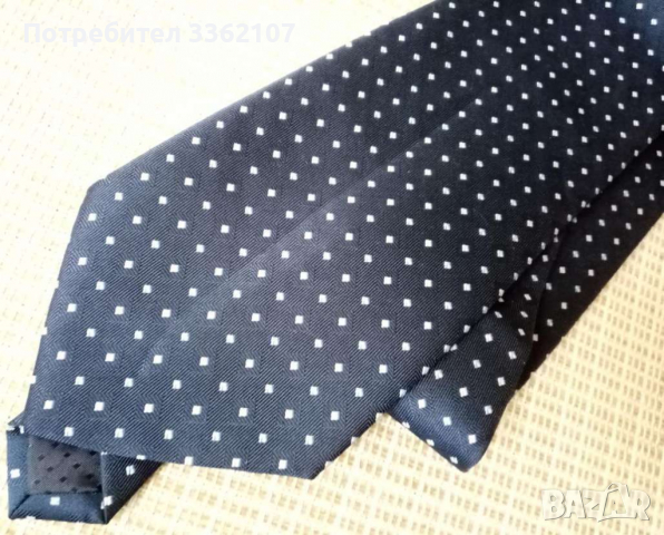  тъмно синя мъжка копринена вратовръзка