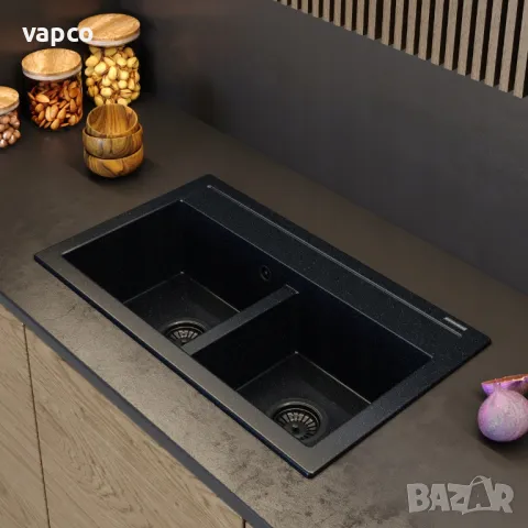 Гранитна мивка с 2 корита Granitan Duet 75см, снимка 3 - Мивки - 47597823