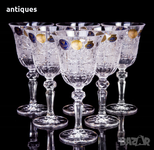 Търся / Купувам нови комплекти стъклени кристални чаши за вино, уиски, шампанско, вода, снимка 9 - Антикварни и старинни предмети - 36151552