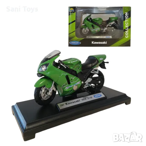 Метален мотор Welly – KAWASAKI NINJA ZX-12R, 1:18
