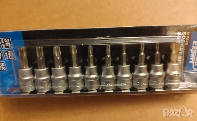teng tools тенг 9броя 3/8 вложки торкс звезди . DRAPER EXPERT 10броя 3/8 торксове звезди с отвор, снимка 9 - Други инструменти - 52945591