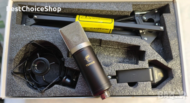 TONOR PC комплект USB кондензаторен микрофон 192 kHz/24 бита​, професионален със стойка​, снимка 5 - Микрофони - 53615241