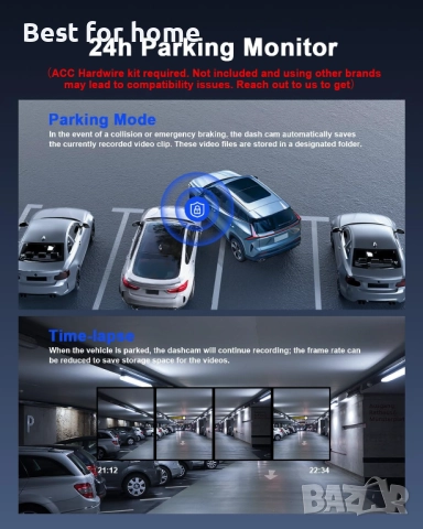 Avylet Видеорегистратор за автомобили отпред и отзад, снимка 7 - Други - 52638637