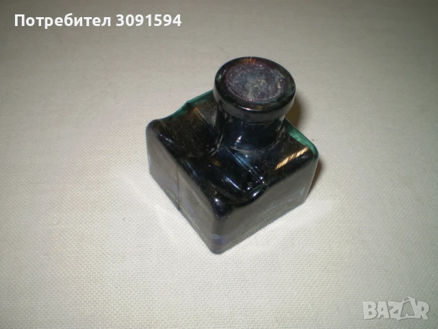 19 век малка стъклена мастилница , снимка 2 - Колекции - 50638013