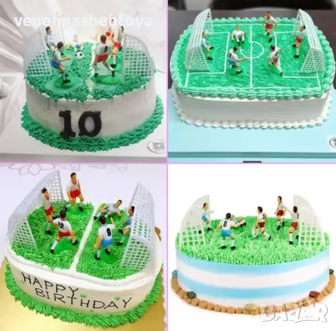 Футбол футболисти Soccer пластмасови фигурки врата топери за декорация на торта , снимка 3 - Други - 50296018