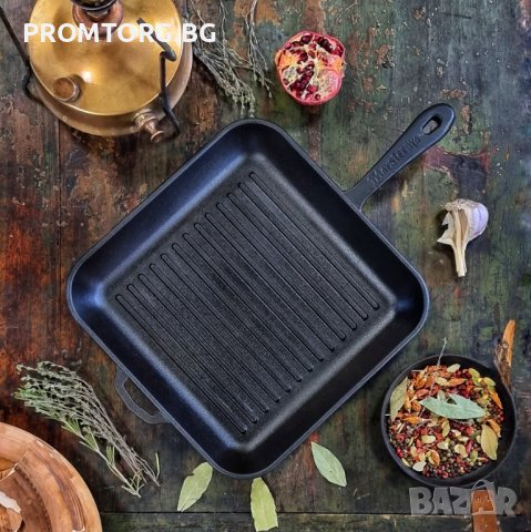 Скара чугунена лята квадратна или кръгла ТМ "МАЙСТЕРНЯ", различни размери, снимка 3 - Съдове за готвене - 38947278