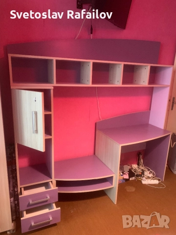 Детско двуетажно легло с бюро и гардероб с двулицев матрак Заедно детска секция с бюро и гардероб 15, снимка 8 - Мебели за детската стая - 52582292