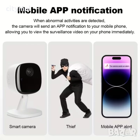 FULL HD, Wi-Fi камера за дома, офиса, 5 MPx, снимка 2 - IP камери - 51995102