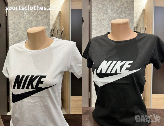 Дамски тениски Nike в бяло и черно, снимка 1 - Тениски - 44813069