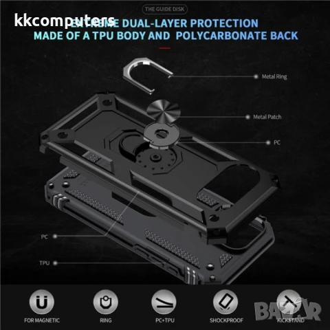 Google Pixel 9a Удароустойчив Ring Holder2 Калъф и Протектор, снимка 3 - Калъфи, кейсове - 51122573