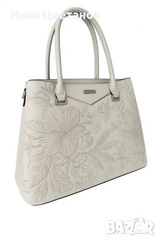 Елегантна дамска чанта с флорална бродерия, снимка 4 - Чанти - 50157005