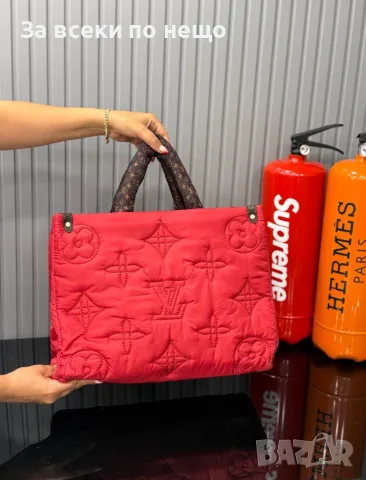 Louis Vuitton Дамска Червена Чанта С Монограм И Къси Дръжки С Принт Код SK2104