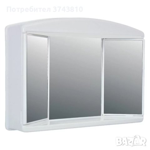 Пластмасов шкаф за баня с етажерка и огледало, снимка 2 - Огледала - 40901096