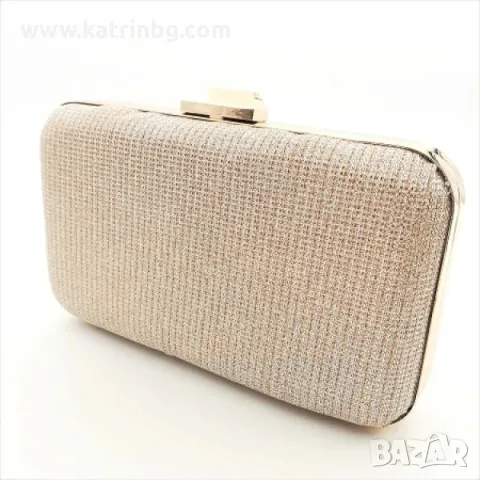 Официална дамска чанта клъч едър брокат златиста, снимка 2 - Чанти - 48906742