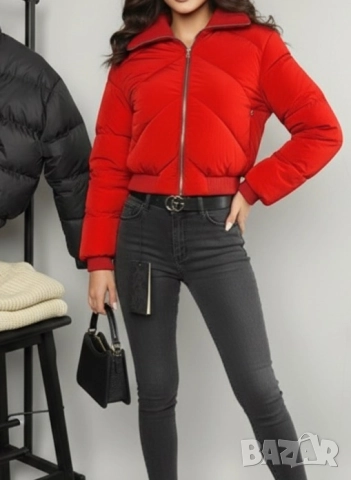MANGO Дамско  късо яке в червено, снимка 7 - Якета - 43362731