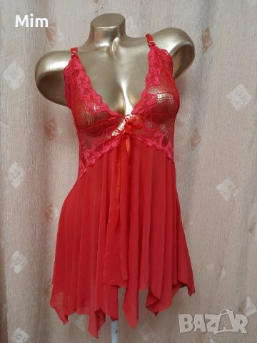 М Ефирна къса  червена нощница 