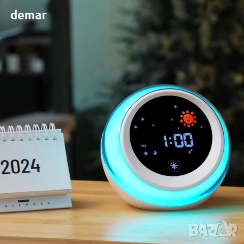 Детски будилник Seucasu, часовник за растеж и обучение за сън, снимка 6 - Детски нощни лампи - 51731449