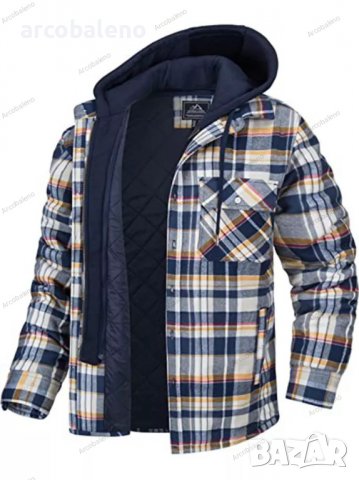 Ежедневно мъжко яке с дълъг ръкав и удебелена подплата с качулка, 4цвята, снимка 3 - Якета - 38974415