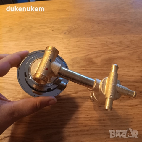 Стенен смесител, 3 изхода, Intubation модел 10 см, месинг, хром, снимка 8 - Смесители - 52711283