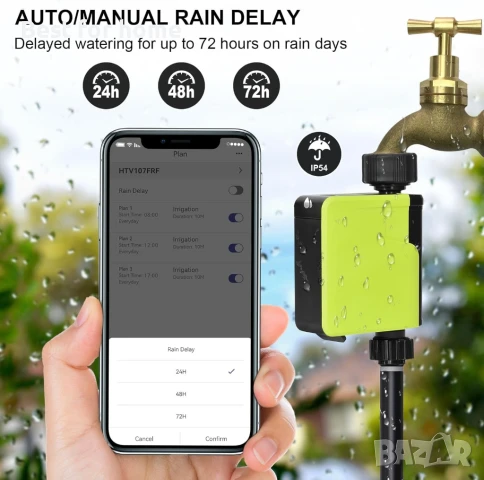  Интелигентен  WiFi автоматичен таймер за напояване   Shrivee, снимка 4 - Напояване - 51064778