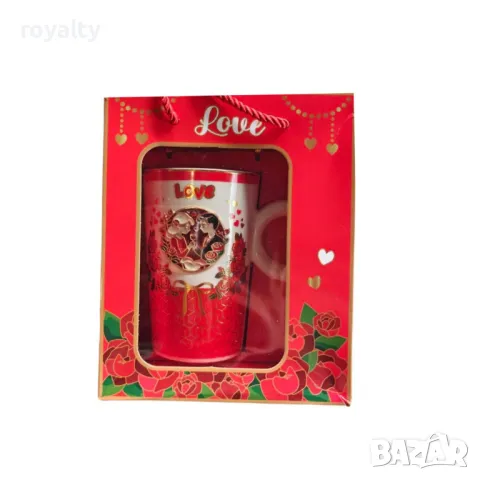 Керамична чаша, с лъжица,  сърчица, снимка 4 - Декорация за дома - 49003323