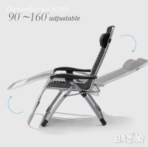 Шезлонг стол 2в1 – Регулируем, Сгъваем, Удобен!, снимка 2 - Други - 50735472