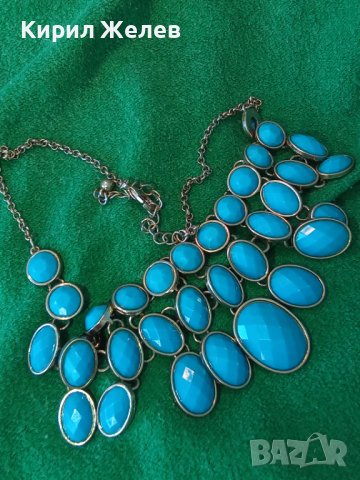 СИНЯ МОДНА ОГЪРЛИЦА 20461, снимка 9 - Колиета, медальони, синджири - 29744651