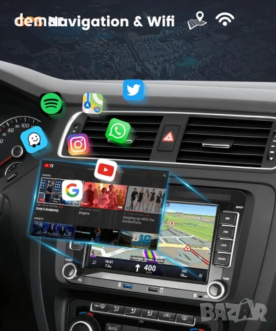 2GB+64GB автомобилно радио за VW Passat Jetta Golf SEAT, 7 инча HD екран, снимка 4 - Аксесоари и консумативи - 51396006