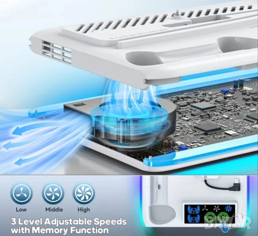 Ново!!! Зарядна станция+ охлаждане за PS5, снимка 5 - Друга електроника - 53054327