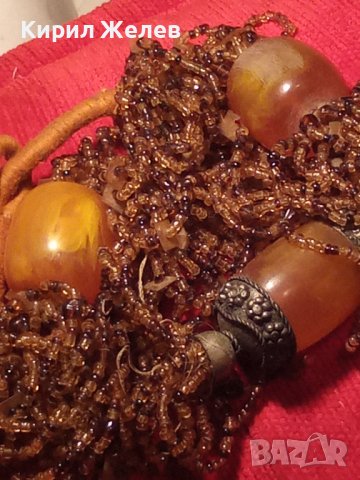 БЕРБЕРСКА ЕТНОГРАФСКА МЪНИСТЕНА ПОСРЕБРЕНА ОГЪРЛИЦА с КЕХЛИБАР МАЙСТОРСКА РЪЧНА ИЗРАБОТКА 34631, снимка 6 - Антикварни и старинни предмети - 39202195