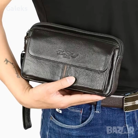 Мъжки стилни и удобни ръчни кожени чантички тип Борсета /Черни и кафяви!, снимка 9 - Чанти - 53657481