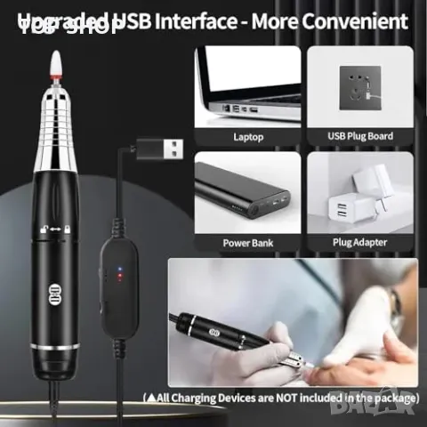 Нова електрическа пила за нокти 30000RPM за акрил гел педикюр маникюр