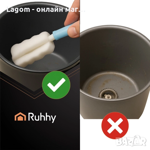 Пенообразувател за мляко Ruhhy, Машина за разпенване на мляко, Мощност 500 W - бърза работа, снимка 8 - Кафемашини - 52549039