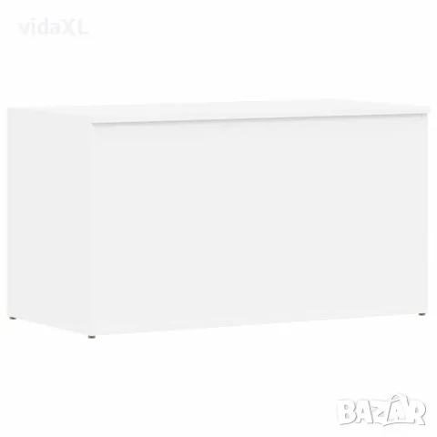 vidaXL Сандък за съхранение, бял, 84x42x46 см, инженерна дървесина