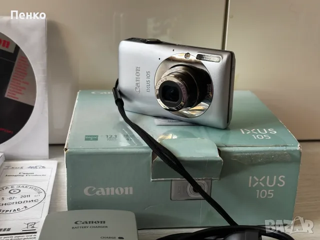 фотоапарат Canon IXUS 105 – като нов, пълен оригинален комплект, снимка 2 - Фотоапарати - 55899488