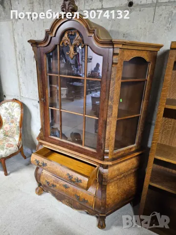 Витрина с интарзия в стил Чипъндейл, снимка 4 - Секции и витрини - 49667758