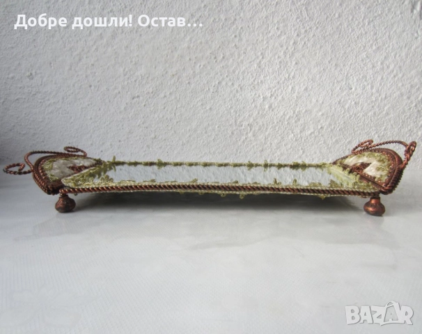 Огледала:   Старо огледало кръгло, тоалетка лукс, друг поднос , снимка 10 - Антикварни и старинни предмети - 32730162