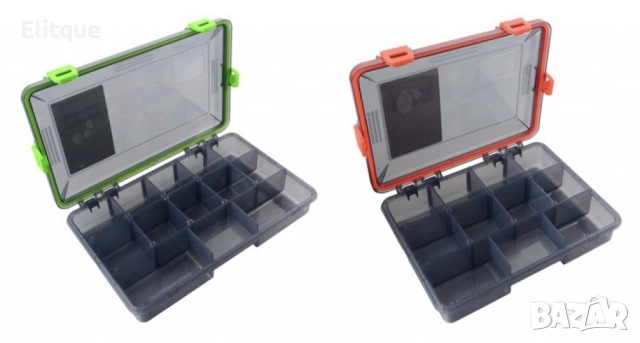 Сива кутия за рибарски принадлежности с оранжева закопчалка, m-k29, снимка 4 - Други стоки за дома - 52841267