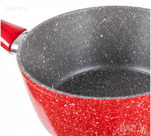 Касерола с капак Voltz, 18см./1.6л., Мраморно покритие, Индукция, Червен, снимка 5 - Съдове за готвене - 52507077
