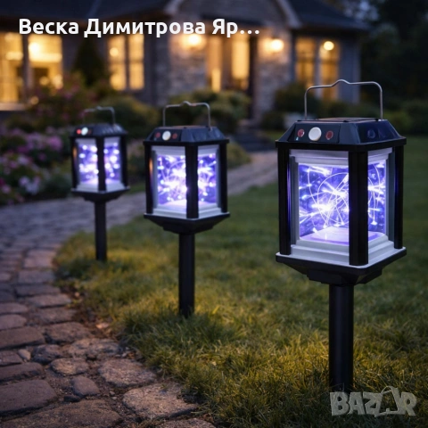 Градинска индукционна соларна лампа HW-888C-1W - стилна и функционална, снимка 4 - Соларни лампи - 53786499