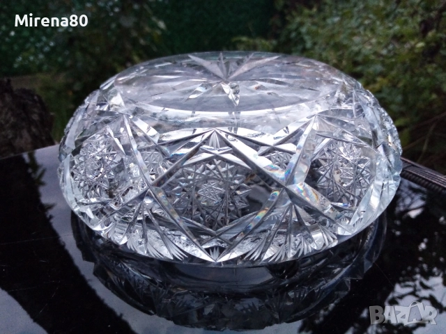 * BOHEMIA * - голям кристален пепелник !, снимка 6 - Антикварни и старинни предмети - 52155726