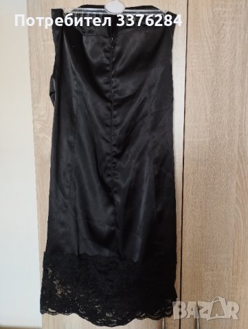 Дамска сатенена рокля в черно и бяло , снимка 4 - Рокли - 41497437