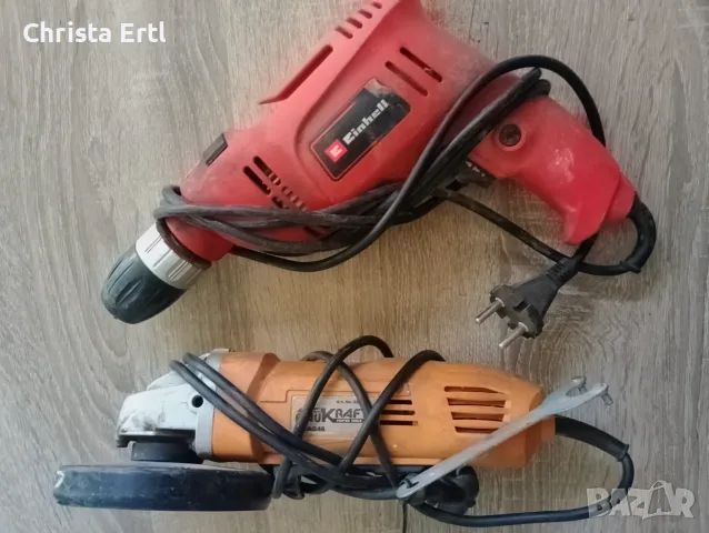 Комплект машини: Ударна бормашина Einhell TC-ID 650 E и Ъглошлайф Baukraft BK-AG46