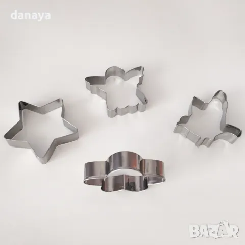 5497 Комплект метални резци за сладки Ангел Птица Звезда Цвете, 4 броя, снимка 4 - Форми - 48221640