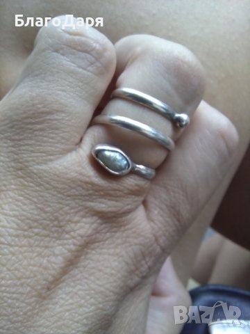 Сребърен пръстен със седеф, снимка 2 - Пръстени - 42311940
