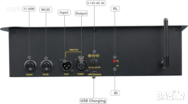 DMX512 DJ сценичен контролер, осветителна конзола, миксерна платка, конзола, безжичен предавател, снимка 8 - Друга електроника - 52972545
