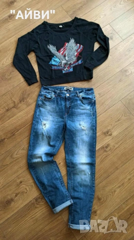 Дамски оригинални дънки и топ, снимка 4 - Дънки - 53064524